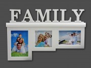 CQ03625 Fali fényképtartó Family 1db 10x15cm-es, 1db 10x10cm-es és 1db 13x9cm-es