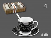CQ04299 Kávéscsésze +kiskanál +kistányér 4+4+4 4f