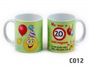 CQ04333 Recept Bögre 20. Szülinapra 3dl C012