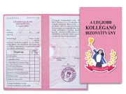 CQ04411 Bizonyítvány Legjobb Kolléganő 10x18,5cm