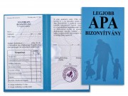 CQ04420 Bizonyítvány Legjobb Apa 10x18,5cm