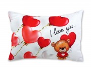 CQ04559 Díszpárna Maci lufikkal I love You 38x26cm