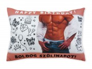 CQ04578 Díszpárna Boldog Szülinapot izmos pasi 38x28cm