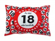 CQ04584 Díszpárna Boldog 18. Születésnapot 38x28cm