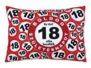 CQ04584 Díszpárna Boldog 18. Születésnapot 38x28cm