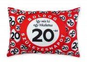 CQ04585 Díszpárna Boldog 20. Születésnapot 38x28cm