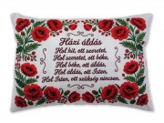 CQ04593 Díszpárna Házi áldás pipacsos 38x28cm