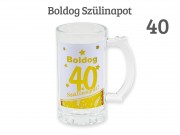 CQ04658 Söröskorsó Boldog 40. Szülinapot arany 400ml