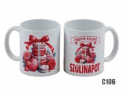 CQ04702 Bögre Boldog Szülinapot rózsás 3dl C106