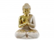 CQ04778 Buddha fehér/arany C 24cm