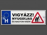 CQ05120 Rendszámtábla Vigyázz! Nyugdíjas