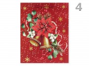 CQ05798 Karácsonyi dísztasak glitteres piros/zöld óriás 30x12x40cm 4f