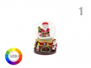 CQ05871 LEDes világító karácsonyi havazós gömb Mikulás 7cm 4f12db/dob