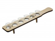 CQ06087 Nyeles kínáló 6db pálinkás pohárral 43cm