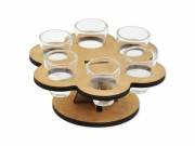 CQ06088 Virág kínáló 6db pálinkás pohárral 18cm