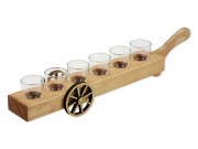 CQ06089 Kerekes kínáló 6db pálinkás pohárral 43cm