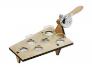 CQ06090 Vakolókanál kínáló 6db pálinkás pohárral 34x15cm