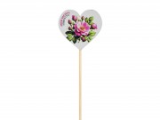 CQ06290 Szív pálcás Anyák napjára virágos