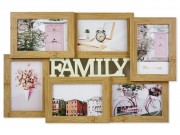 CQ06477 Fali fényképtartó Family 6db 10x15cm-es képhez bükk
