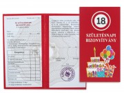 CQ06541 Bizonyítvány 18. Születésnapi 10x18,5cm