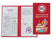 CQ06546 Bizonyítvány 60. Születésnapi 10x18,5cm