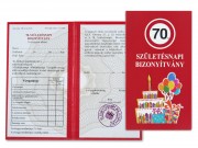CQ06547 Bizonyítvány 70. Születésnapi 10x18,5cm