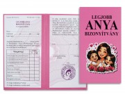 CQ06550 Bizonyítvány Anya 10x18,5cm