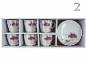 CQ06555 Kávés csésze +alj levendulás 6+6db 2f