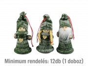 CQ06629 Kötött ruhás figura zöld 3f 11cm