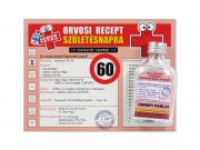 CQ06679 Vicces orvosi recept + flaska 60. Születésnapra 20x15cm