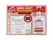 CQ06681 Vicces orvosi recept + flaska 80. Születésnapra 20x15cm