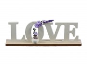 CQ06696 Love dekoráció levendulás 24x7cm