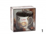 CQ06735 Bögre +kiskanál Coffee 2dl 4f