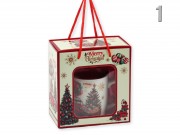 CQ06742 Karácsonyi bögre +kiskanál autó 2dl 4f