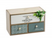 CQ06797 3 Fiókos szekrény +növény 14,5x24,5cm