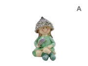 CQ06813 Levendula figura fiú/lány ülő 9cm 2f