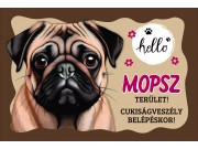 CQ06983 Tálalátét - lábtörlő Mopsz kutyás 60x40cm