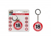 CQ07020 Kulcstartó kerek Boldog 18. Születésnapot 4x9cm