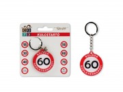 CQ07024 Kulcstartó kerek Boldog 60. Születésnapot 4x9cm