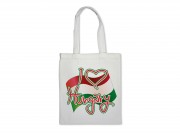 CQ07140 Vászontáska I love Hungary zászlós 35x40cm