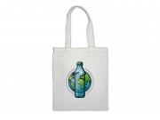 CQ07166 Vászontáska Föld+palack 35x40cm