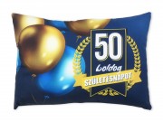 CQ07167 Díszpárna Boldog 50,. Születésnapot kék 35x25cm