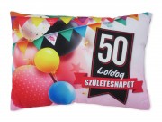 CQ07168 Díszpárna Boldog 50. Születésnapot rózsaszín 35x25cm