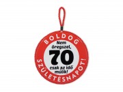 CQ07281 Edényalátét/falidísz Boldog 70. Születésnapot 17x19cm