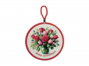 CQ07295 Edényalátét Boldog Születésnapot virágcsokor 17x19cm