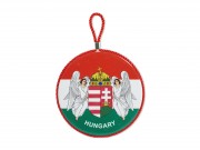 CQ07323 Edényalátét/falidísz Angyalos címeres Hungary 17x19cm