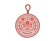 CQ07326 Edényalátét Hungary piros népi minta 17x19cm