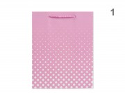 CQ07361 Ajándéktasak pöttyös pasztell nagy 26x10x32cm 4f