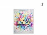 CQ07374 Ajándéktasak Happy Birthday glitteres közép 18x10x23cm 4f