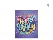 CQ07374 Ajándéktasak Happy Birthday glitteres közép 18x10x23cm 4f